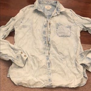 American Eagle m ae light denim acid wash shirt